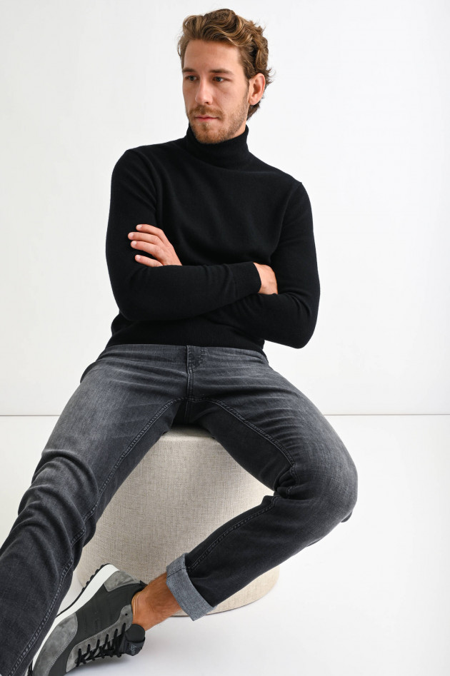 1868 Cashmere Rollkragenpullover in Schwarz