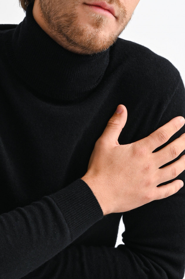 1868 Cashmere Rollkragenpullover in Schwarz