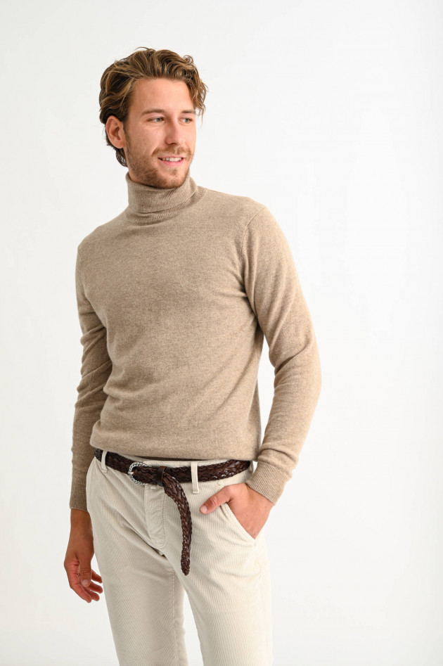 1868 Cashmere Rollkragenpullover in Taupe