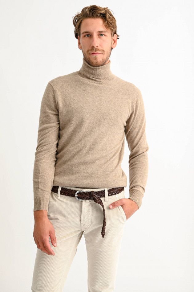 1868 Cashmere Rollkragenpullover in Taupe