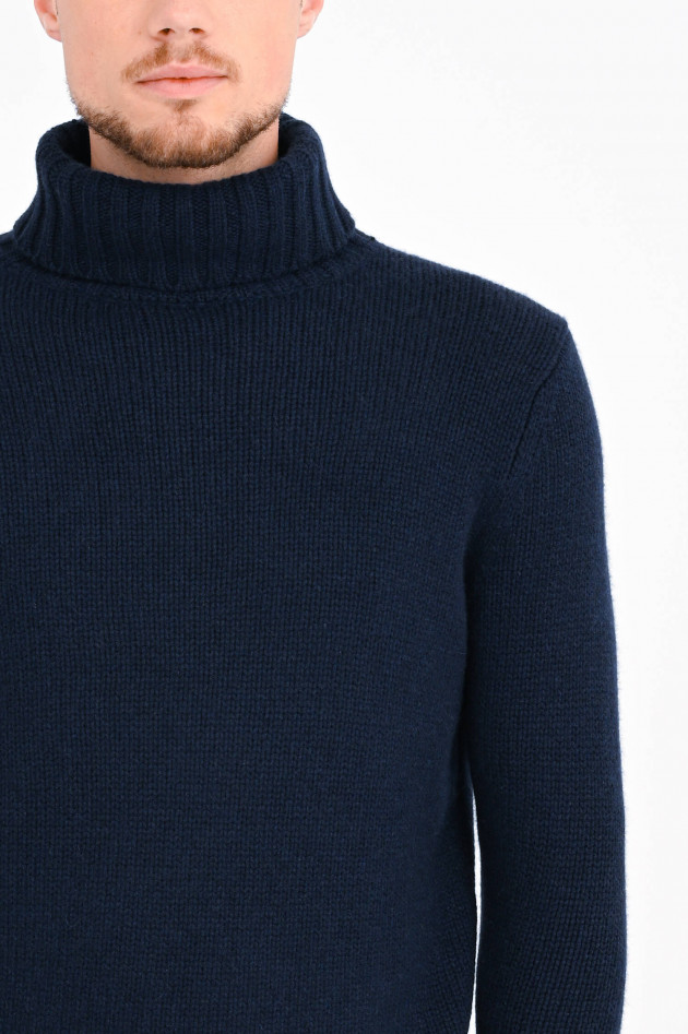 1868 Rollkragen-Strickpullover aus Cashmere in Navy