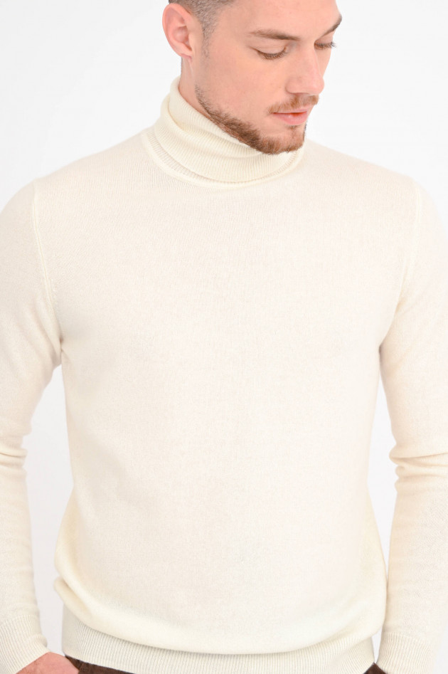 1868 Cashmere Rollkragenpullover in Creme