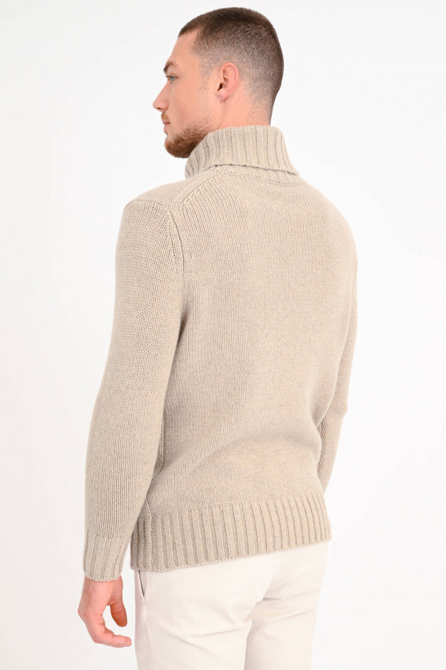 1868 Rollkragen-Strickpullover aus Cashmere in Beige