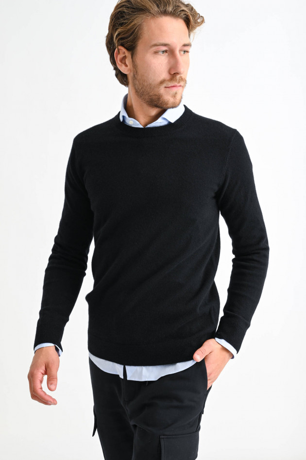 1868 Cashmere Pullover mit Rundhals in Schwarz