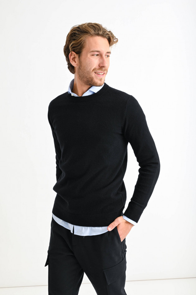 1868 Cashmere Pullover mit Rundhals in Schwarz