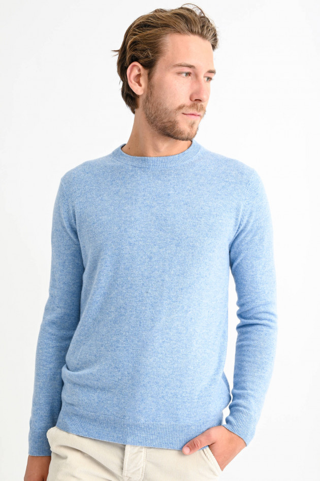 1868 Cashmere Pullover mit Rundhals in Hellblau