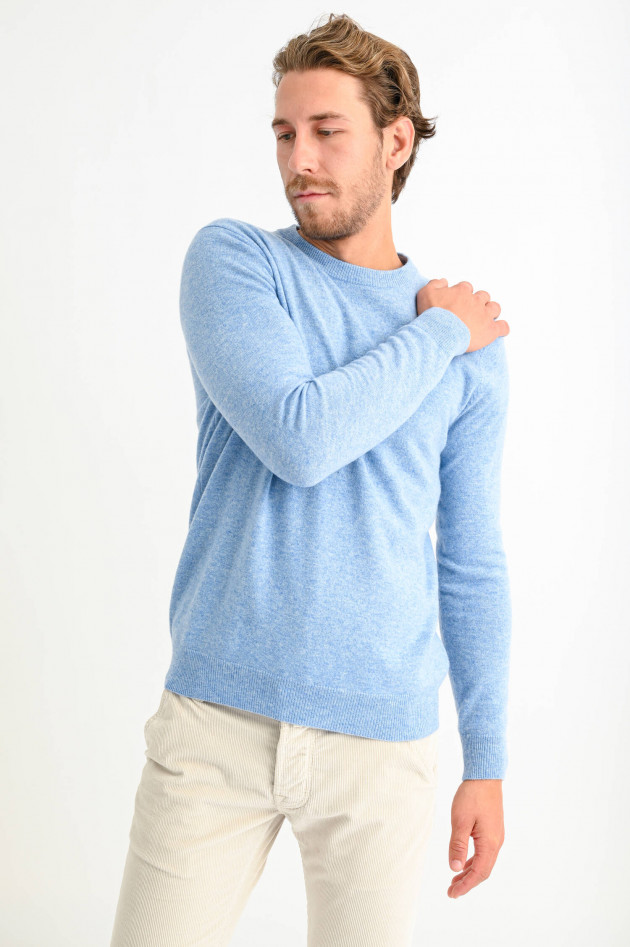 1868 Cashmere Pullover mit Rundhals in Hellblau