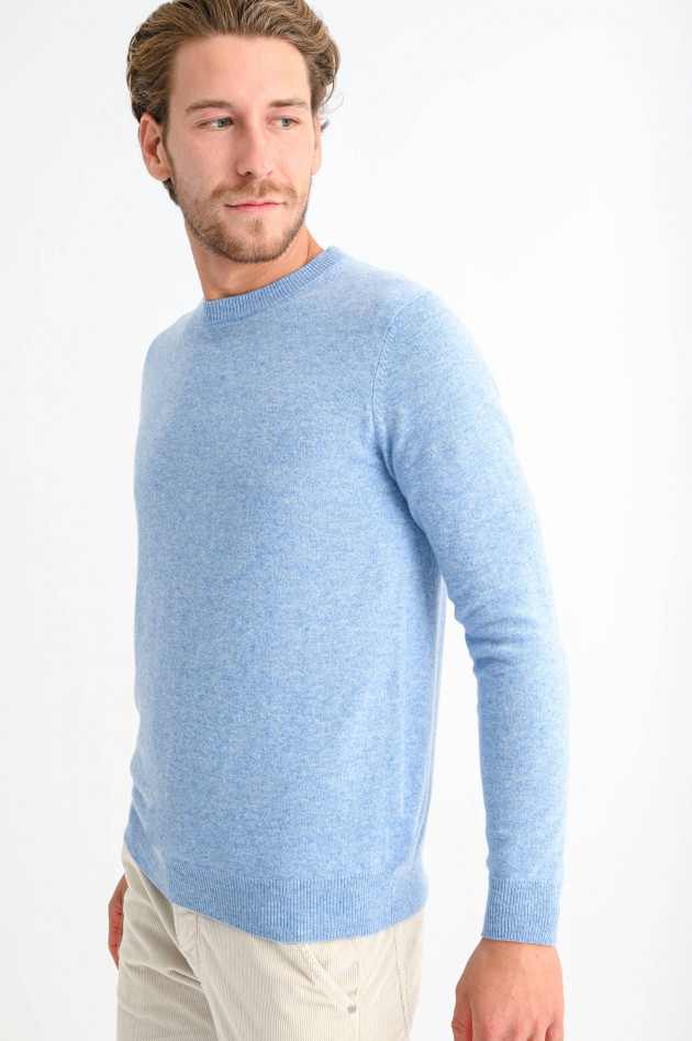 1868 Cashmere Pullover mit Rundhals in Hellblau