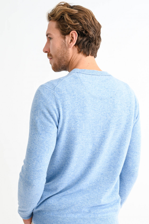 1868 Cashmere Pullover mit Rundhals in Hellblau