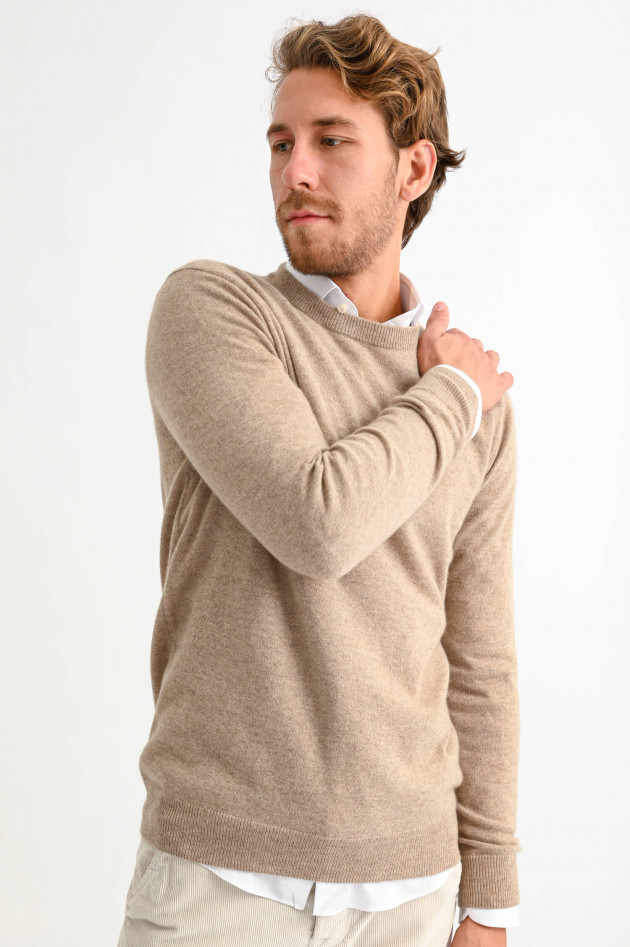 1868 Cashmere Pullover mit Rundhals in Taupe