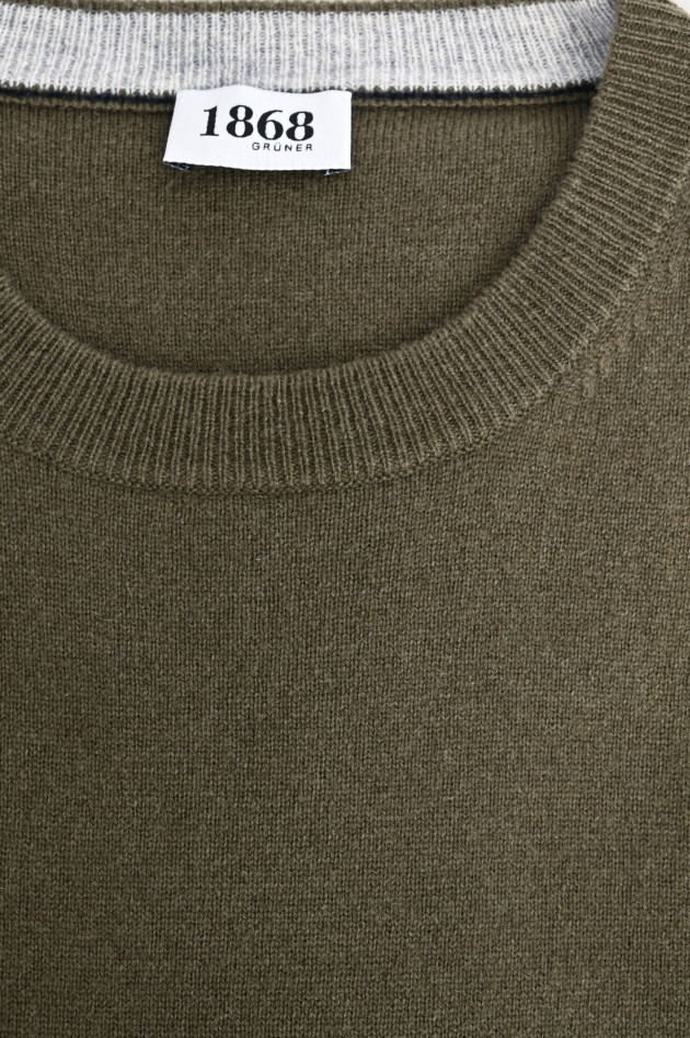 1868 Cashmere Pullover mit Rundhals in Oliv