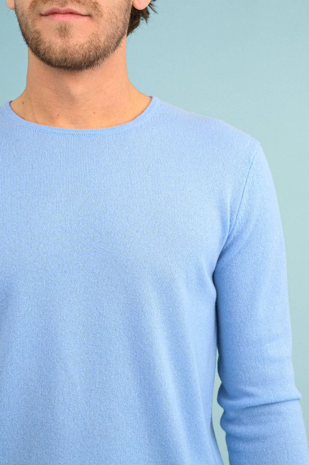 1868 Cashmere Pullover mit Rundhals in Hellblau