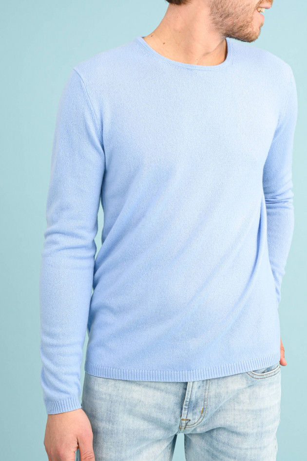 1868 Cashmere Pullover mit Rundhals in Hellblau