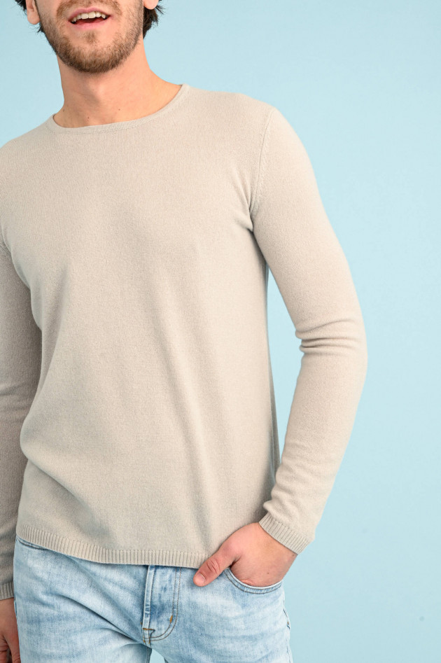 1868 Cashmere Pullover mit Rundhals in Beige