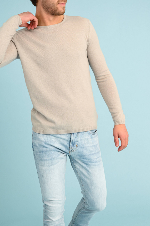 1868 Cashmere Pullover mit Rundhals in Beige