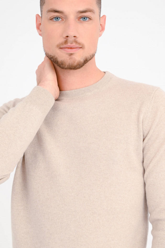 1868 Rundhals-Pullover aus Cashmere in Beige