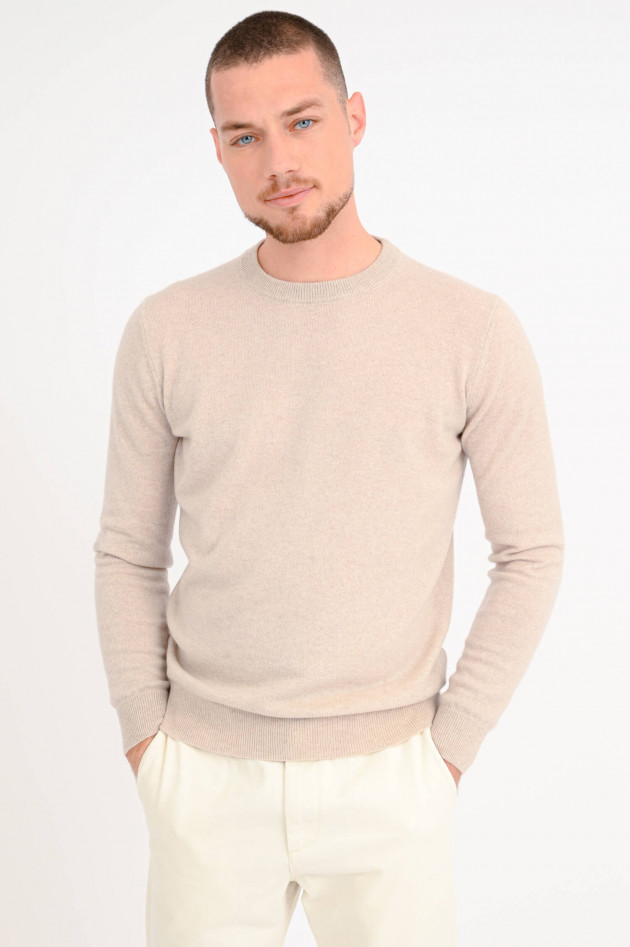 1868 Rundhals-Pullover aus Cashmere in Beige