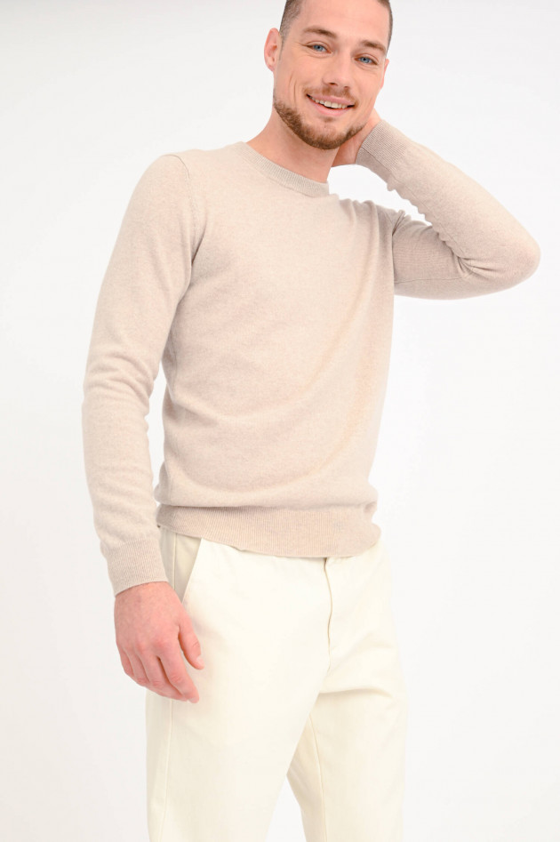 1868 Rundhals-Pullover aus Cashmere in Beige