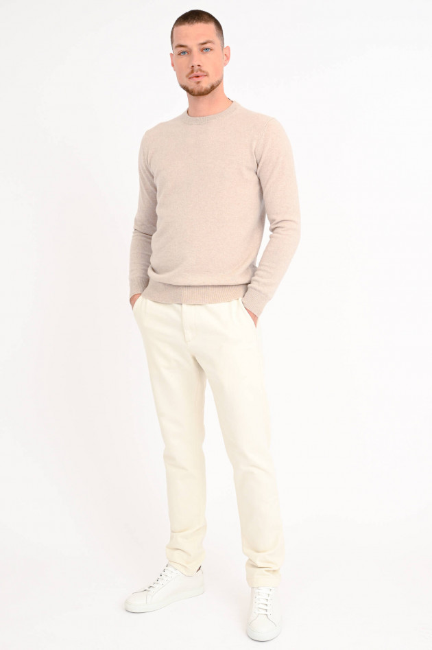 1868 Rundhals-Pullover aus Cashmere in Beige