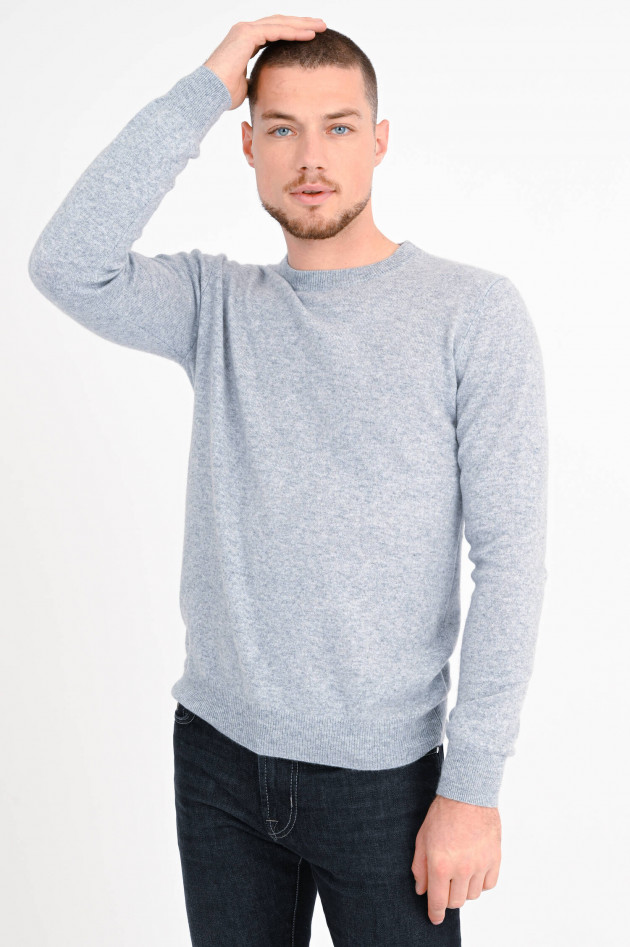 1868 Rundhals-Pullover aus Cashmere in Hellgrau