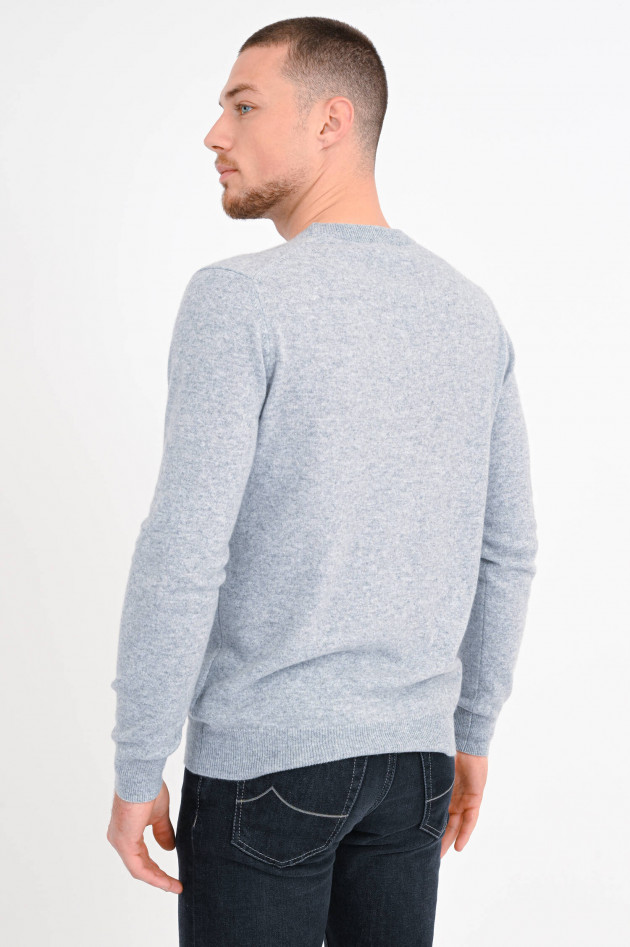 1868 Rundhals-Pullover aus Cashmere in Hellgrau