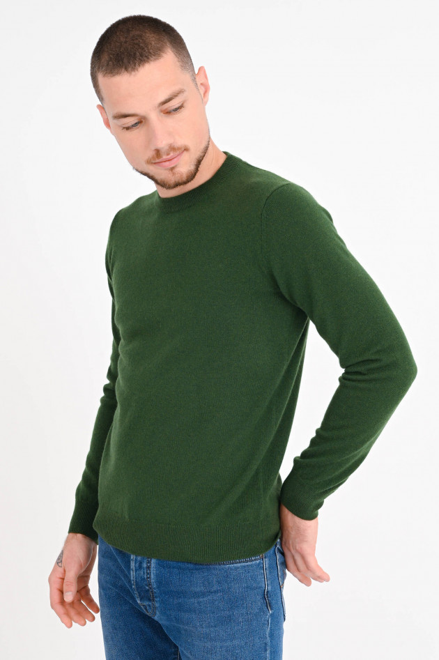 1868 Rundhals-Pullover aus Cashmere in Tannengrün