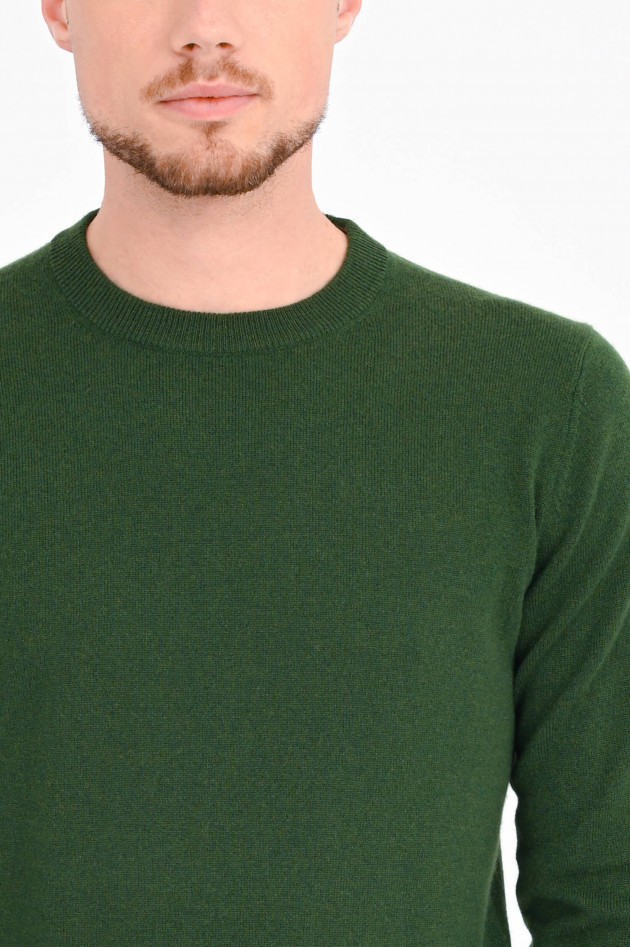 1868 Rundhals-Pullover aus Cashmere in Tannengrün