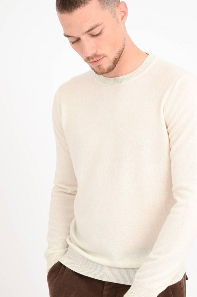 1868 Rundhals-Pullover aus Cashmere in Creme