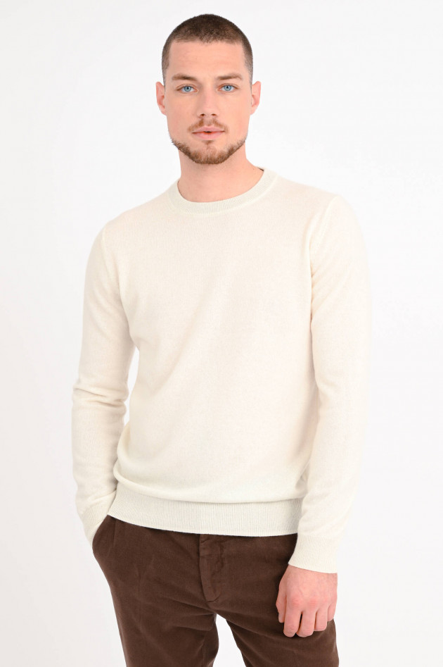 1868 Rundhals-Pullover aus Cashmere in Creme