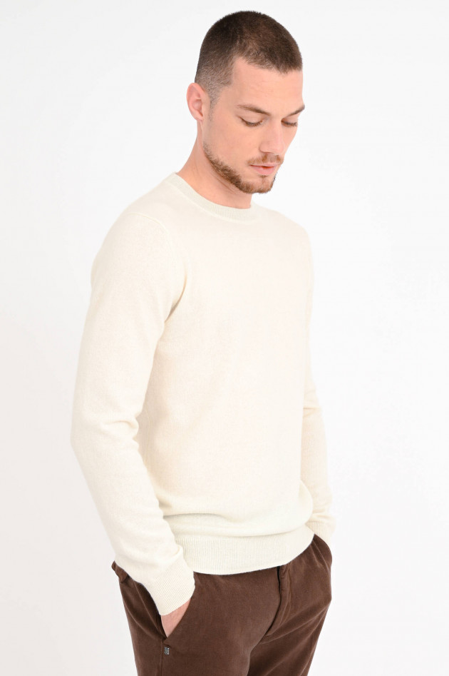 1868 Rundhals-Pullover aus Cashmere in Creme