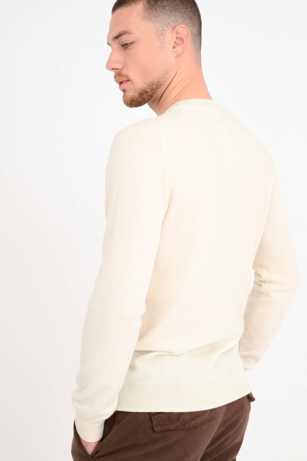 1868 Rundhals-Pullover aus Cashmere in Creme