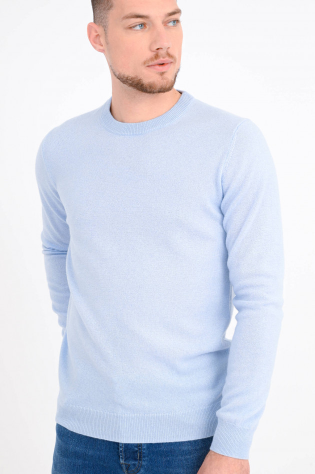 1868 Rundhals-Pullover aus Cashmere in Hellblau