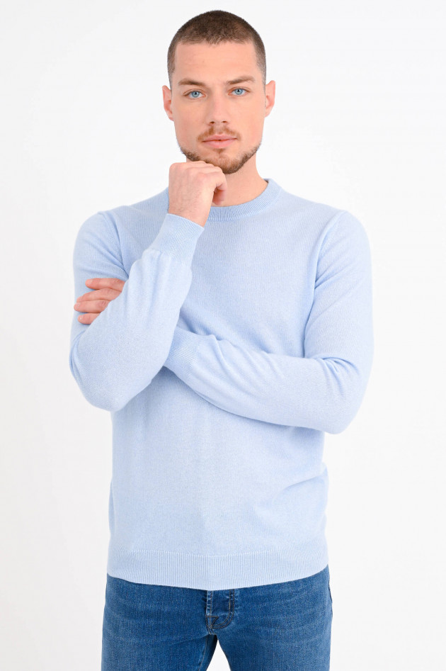 1868 Rundhals-Pullover aus Cashmere in Hellblau