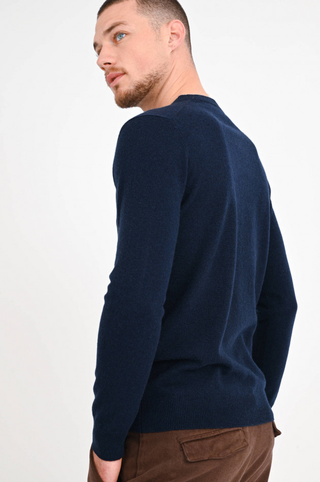 1868 Rundhals-Pullover aus Cashmere in Navy