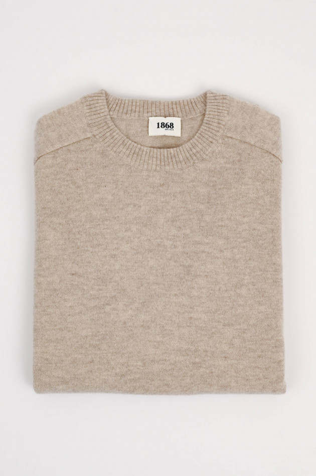 1868 Cashmere Strickpullover in Beige meliert