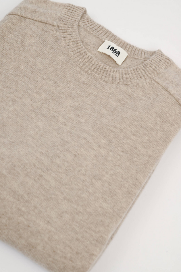 1868 Cashmere Strickpullover in Beige meliert