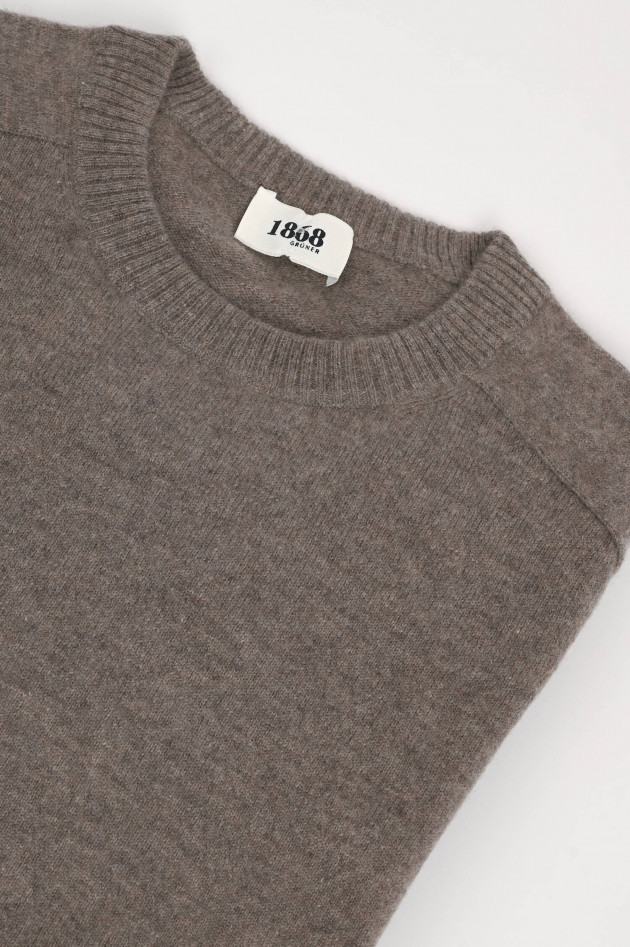 1868 Cashmere Strickpullover in Taupe meliert