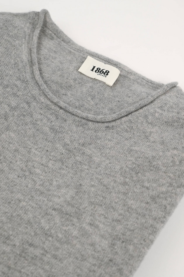 1868 Cashmere Pullover mit gerolltem Saum in Grau