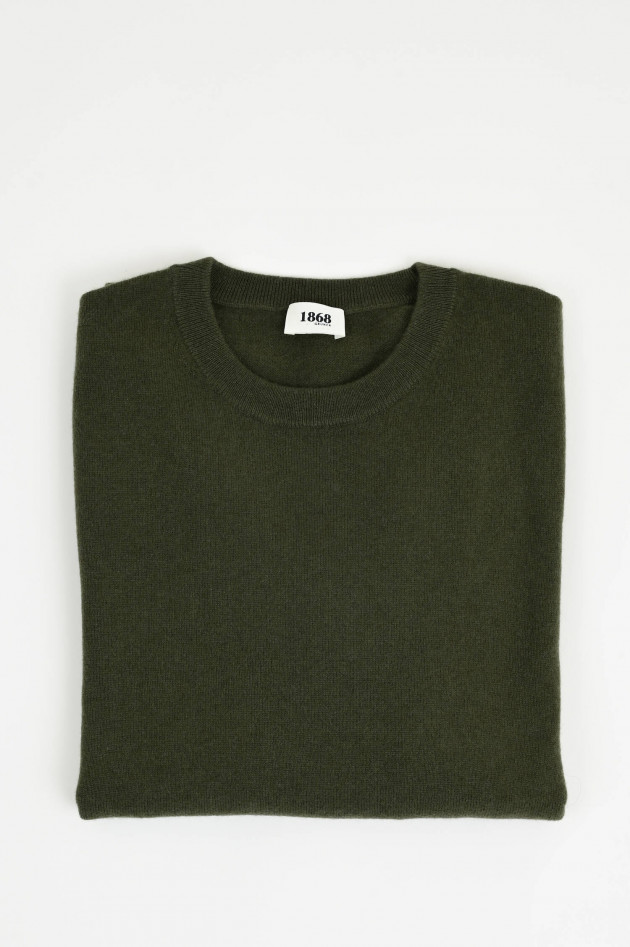 1868 Cashmerepullover mit Rundhals in Oliv