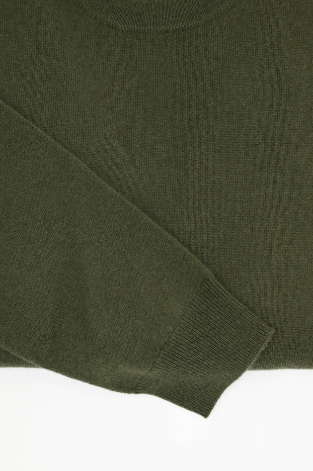 1868 Cashmerepullover mit Rundhals in Oliv