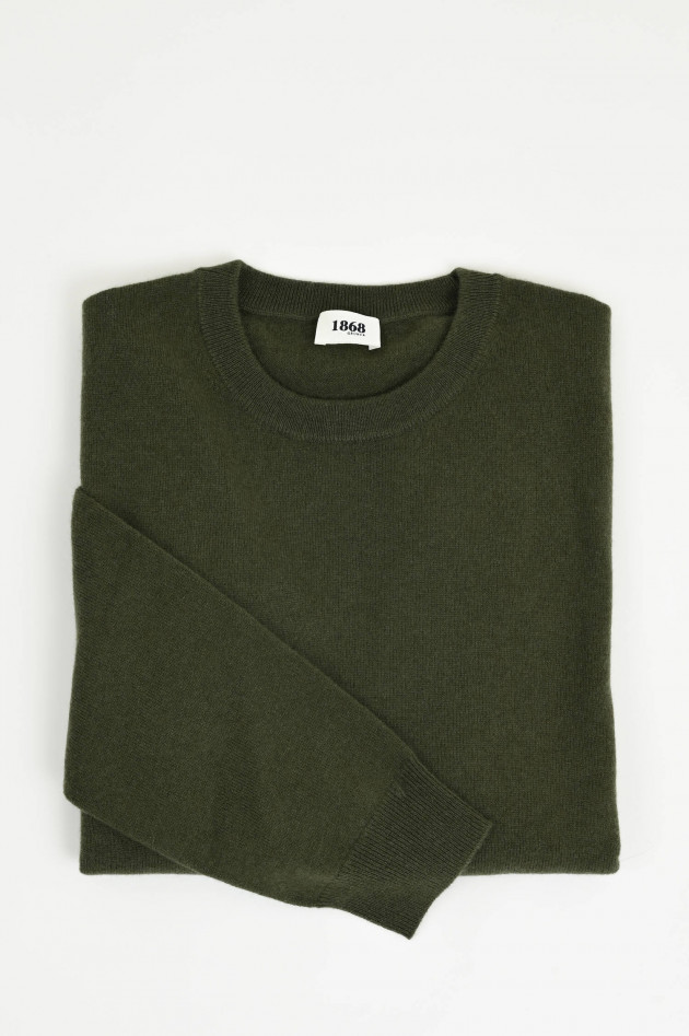 1868 Cashmerepullover mit Rundhals in Oliv