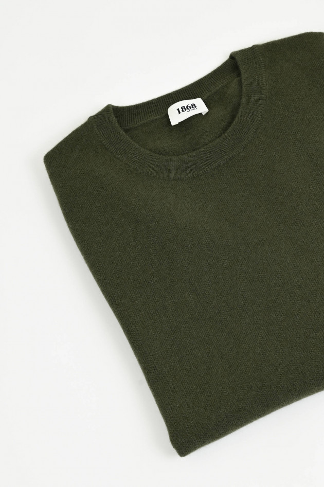 1868 Cashmerepullover mit Rundhals in Oliv
