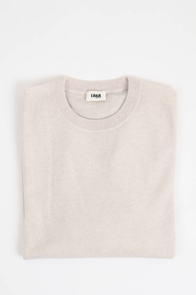 1868 Cashmerepullover mit Rundhals in Hellbeige