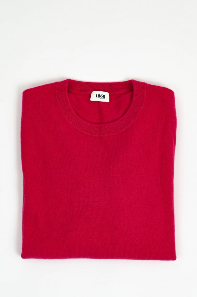 1868 Cashmerepullover mit Rundhals in Magenta
