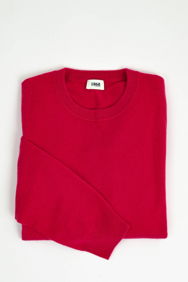 1868 Cashmerepullover mit Rundhals in Magenta