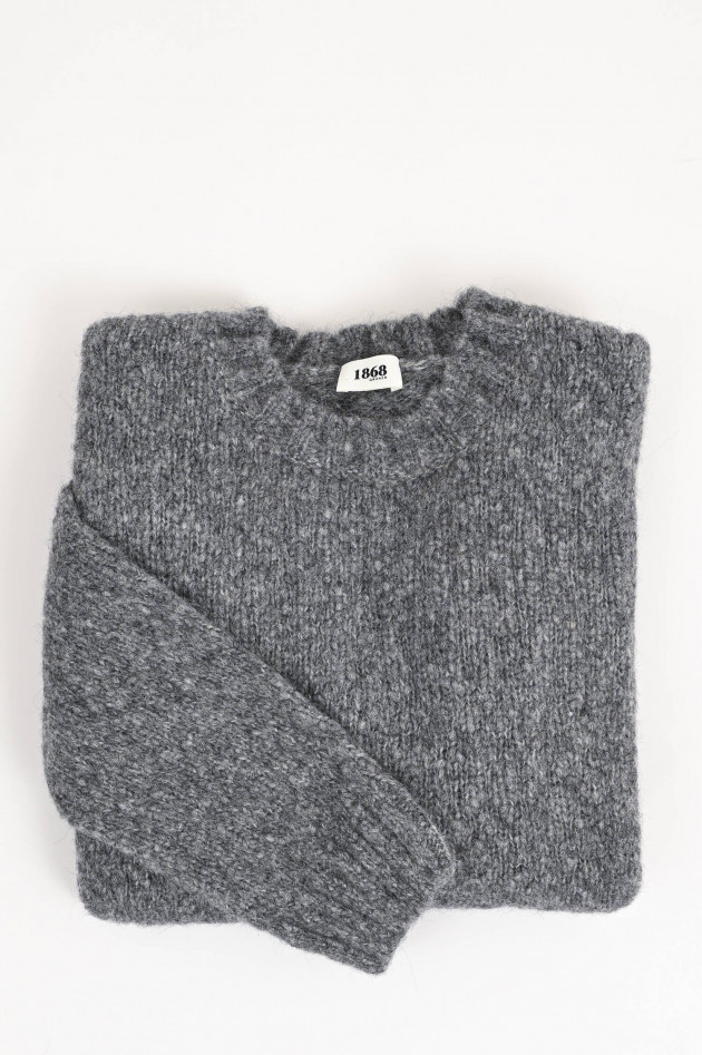 1868 Pullover aus Alpaka-Woll-Mix in Grau meliert