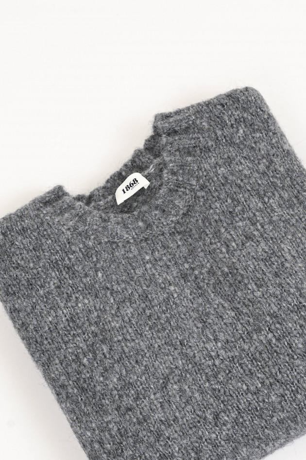 1868 Pullover aus Alpaka-Woll-Mix in Grau meliert