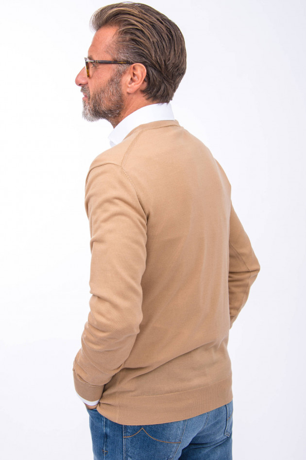 1868 Wollpullover V-Neck in Taupe