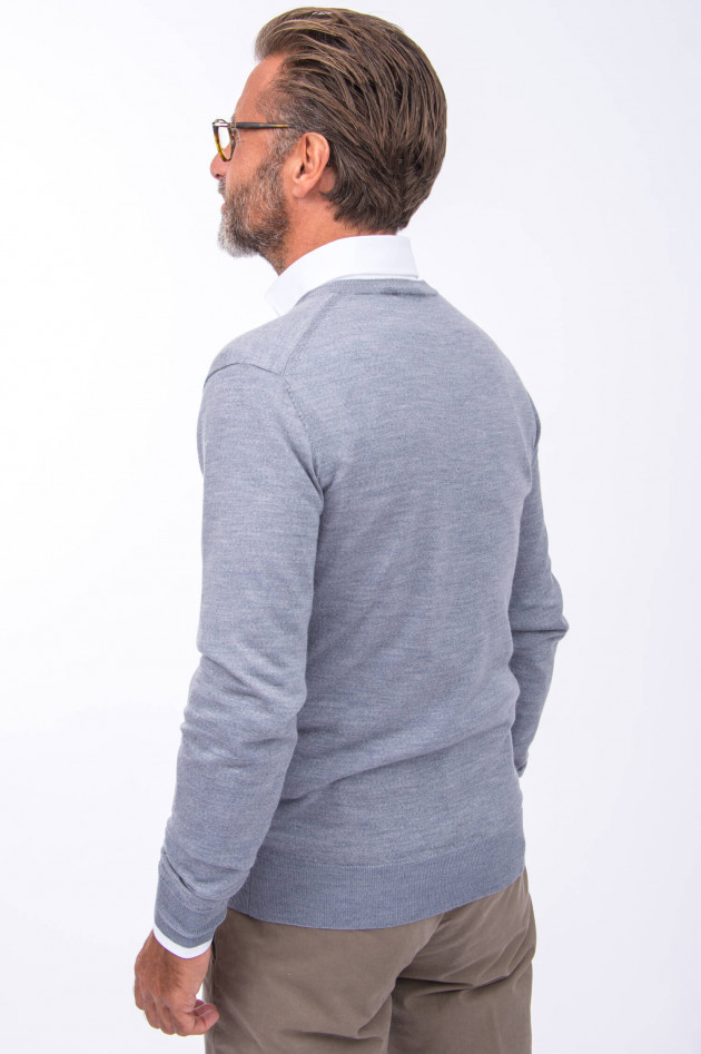 1868 Wollpullover V-Neck in Grau