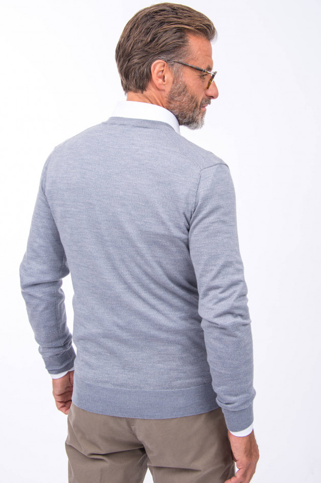 1868 Wollpullover V-Neck in Grau